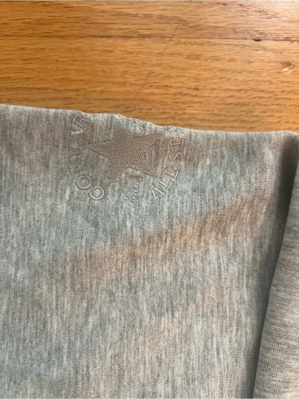 Converse Light Gray Zip Hoodie with Star Chevron Logo sweatshirt jacket - Picture 3 of 4